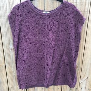 Old Navy Maroon Lace Tee